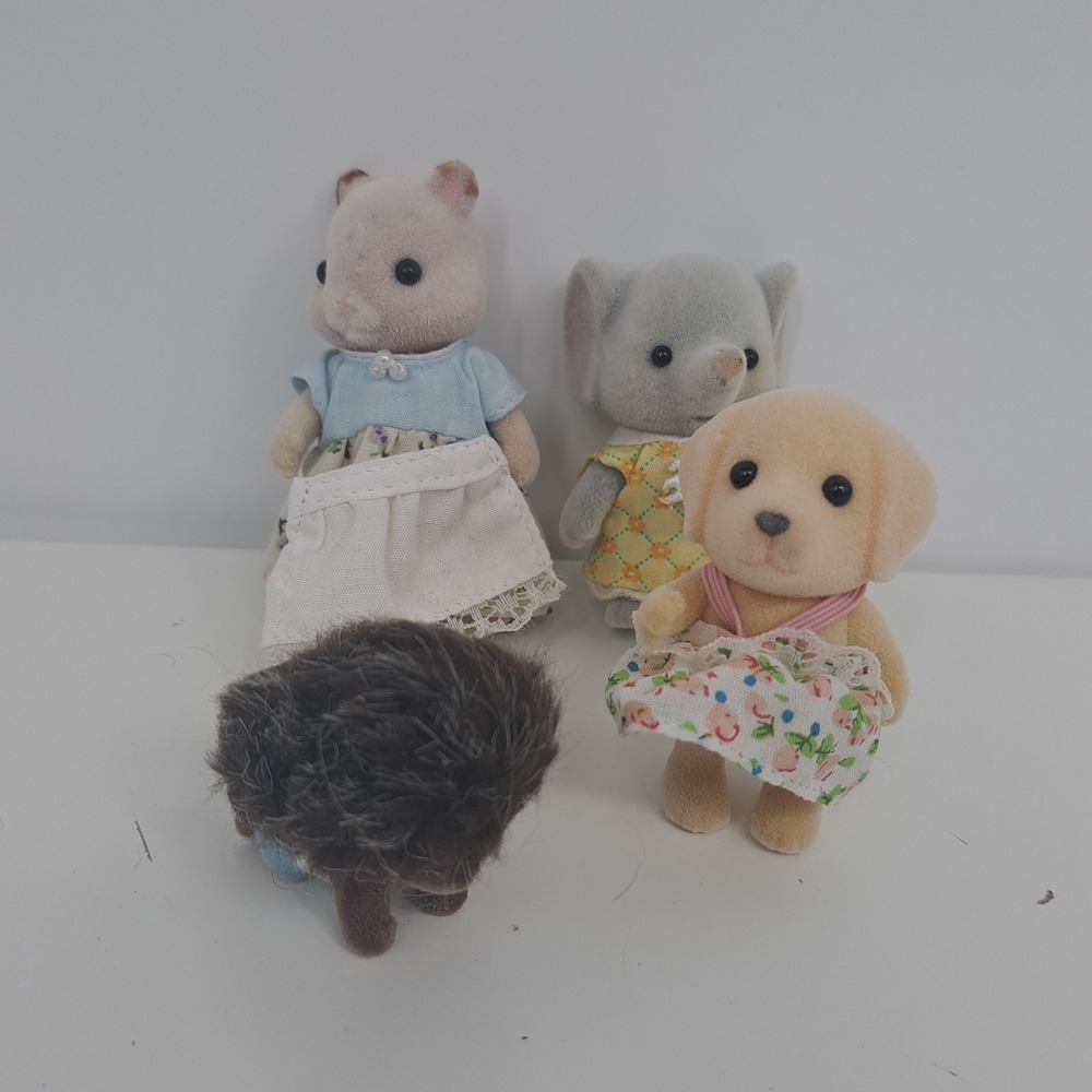 Calico Critters Sylvanian Families Lot Elephant Hedgehog Dog Cat Figures Toy